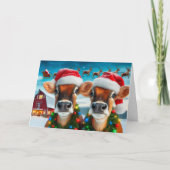 Cartes Pour Fêtes Annuelles Vaches Jersey prêtes pour Père Noël Card (Devant)