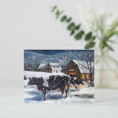 CARTES POUR FÊTES ANNUELLES VACHES : NOËL : NEIGE : ART : HOLSTEIN (Debout devant)