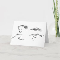 Vagabond cosmique, année de Sumi-e du cheval