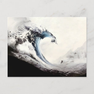 Cartes Pour Fêtes Annuelles Vague bleue encrée