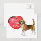 Cartes Pour Fêtes Annuelles Valentin Beagle (Devant / Derrière)