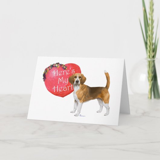 Cartes Pour Fêtes Annuelles Valentin Beagle (Devant)