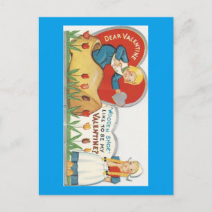 Cartes Pour Fêtes Annuelles Valentin en chaussure en bois vintage