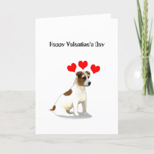 Cartes Pour Fêtes Annuelles Valentin Jack Russell Terrier et les Coeurs