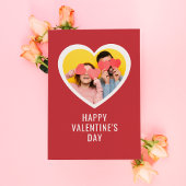 Cartes Pour Fêtes Annuelles VALENTIN personnalisé Élégant Cœur Blanc Photo
