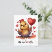 Cartes Pour Fêtes Annuelles Valentin poussin bébé mignon (Debout devant)