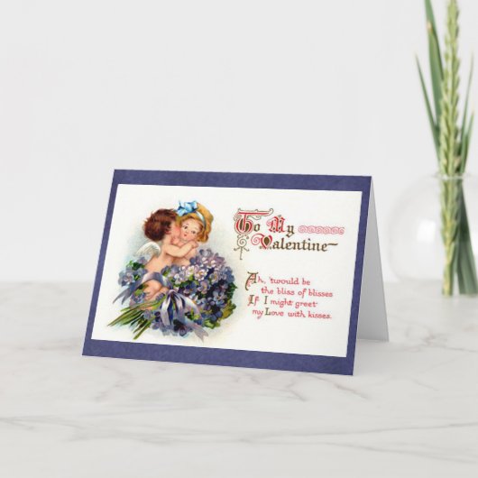 Cartes Pour Fêtes Annuelles Valentin victorien "La Félicité des Baisers" Cupid (Devant)