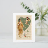 Cartes Pour Fêtes Annuelles Valentine amérindienne Vintage (Debout devant)