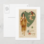 Cartes Pour Fêtes Annuelles Valentine amérindienne Vintage (Devant / Derrière)