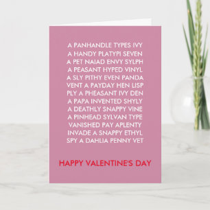 Cartes Pour Fêtes Annuelles Valentine Anagrams card