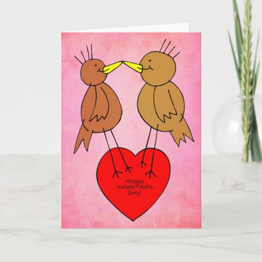 Cartes Pour Fêtes Annuelles Valentine Birds (Devant)