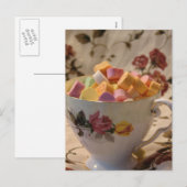 Cartes Pour Fêtes Annuelles Valentine Candy et Tea Rose (Devant / Derrière)