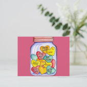Cartes Pour Fêtes Annuelles Valentine Candy Jar (Debout devant)