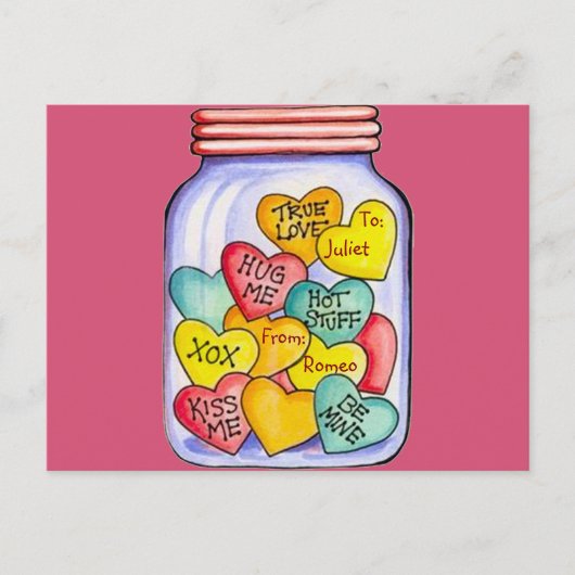 Cartes Pour Fêtes Annuelles Valentine Candy Jar (Devant)