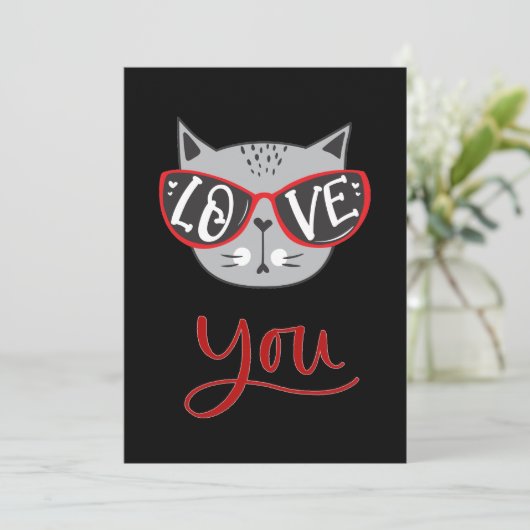 Cartes Pour Fêtes Annuelles Valentine Cat | VOUS AIMER HEUREUSE SAINTE-VALENTI (Debout devant)
