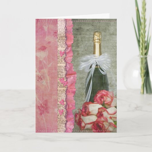 Cartes Pour Fêtes Annuelles Valentine chambottle with roses (Devant)