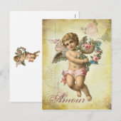 Cartes Pour Fêtes Annuelles Valentine Cherub (Devant / Derrière)