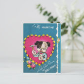 Cartes Pour Fêtes Annuelles Valentine Chien descendons vers des sacs en laiton (Debout devant)