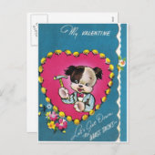 Cartes Pour Fêtes Annuelles Valentine Chien descendons vers des sacs en laiton (Devant / Derrière)