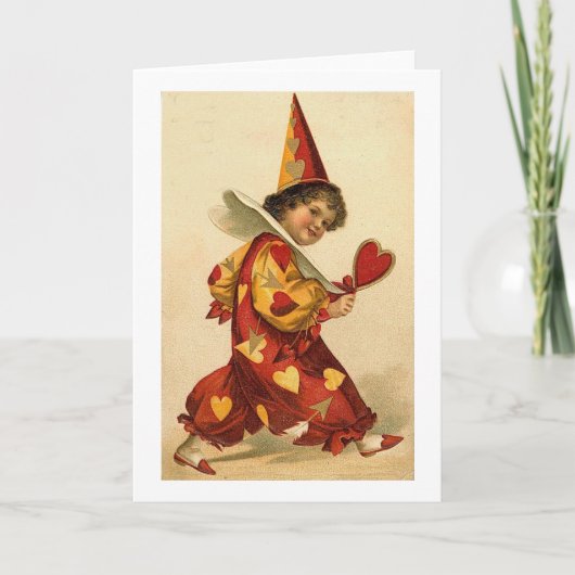 Cartes Pour Fêtes Annuelles Valentine Clown (Devant)