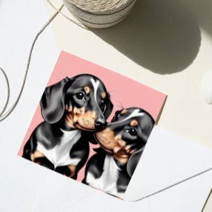 Cartes Pour Fêtes Annuelles Valentine Dachshund Amour amoureux