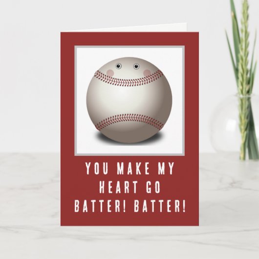 Cartes Pour Fêtes Annuelles Valentine de baseball (Devant)