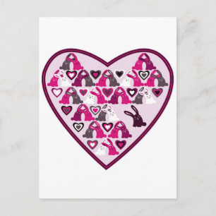 Cartes Pour Fêtes Annuelles Valentine design, heart with rabbit patterns