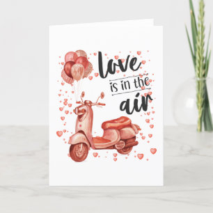 Cartes Pour Fêtes Annuelles Valentine design : scooter et ballon