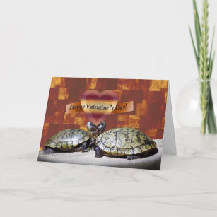 Cartes Pour Fêtes Annuelles Valentine, deux tortues, forme de coeur