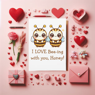 Cartes Pour Fêtes Annuelles Valentine drôle Bee
