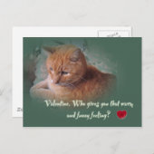 Cartes Pour Fêtes Annuelles Valentine du chat (Devant / Derrière)