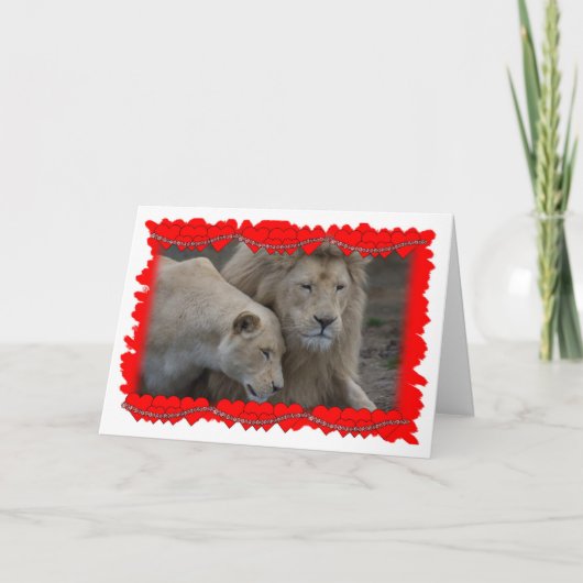 Cartes Pour Fêtes Annuelles Valentine d'un lion (Devant)