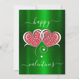 Cartes Pour Fêtes Annuelles Valentine Élégant Coeurs Interverrouillés Design
