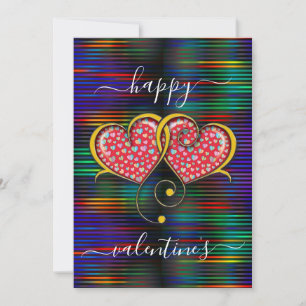 Cartes Pour Fêtes Annuelles Valentine Élégant Coeurs Interverrouillés Design