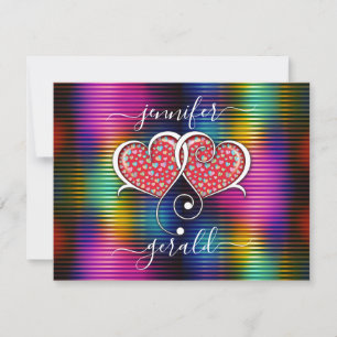 Cartes Pour Fêtes Annuelles Valentine Élégant Coeurs Interverrouillés Design