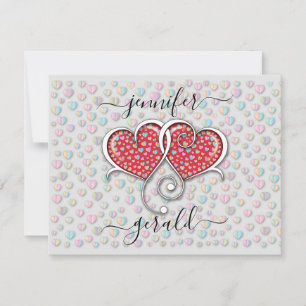 Cartes Pour Fêtes Annuelles Valentine Élégant Coeurs Interverrouillés Design