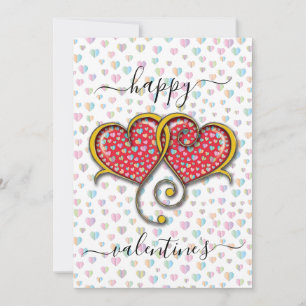 Cartes Pour Fêtes Annuelles Valentine Élégant Coeurs Interverrouillés Design
