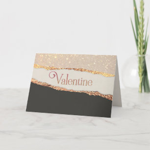 Cartes Pour Fêtes Annuelles Valentine, Elegant Or & Noir