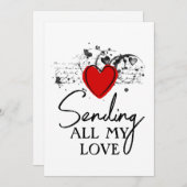 Cartes Pour Fêtes Annuelles Valentine Envoi Amour Coeur Script imprimable (Devant / Derrière)