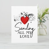 Cartes Pour Fêtes Annuelles Valentine Envoi Amour Coeur Script imprimable (Debout devant)