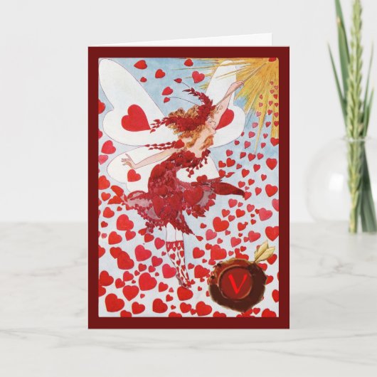 CARTES POUR FÊTES ANNUELLES VALENTINE FAIRY AVEC BAIGNOIRE, MONOGRAPHIE DE SCE (Devant)