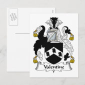 Cartes Pour Fêtes Annuelles Valentine Family Crest (Devant / Derrière)