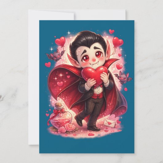 Cartes Pour Fêtes Annuelles Valentine Funny Dracula (Devant)