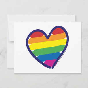 Cartes Pour Fêtes Annuelles Valentine Gay pride Rainbow Heart