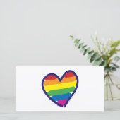 Cartes Pour Fêtes Annuelles Valentine Gay pride Rainbow Heart (Debout devant)
