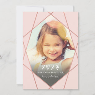 Cartes Pour Fêtes Annuelles Valentine Géométrique Faux Rose Gold Foil   Rose