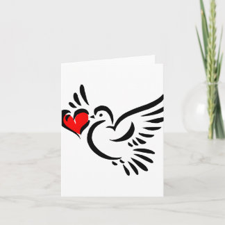 Cartes Pour Fêtes Annuelles valentine graphique d'amour de colombe de coeur