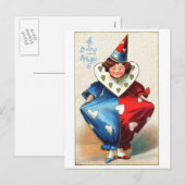 Cartes Pour Fêtes Annuelles Valentine Harlequin (Devant / Derrière)