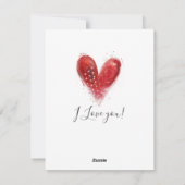 Cartes Pour Fêtes Annuelles Valentine Heart design (Dos)