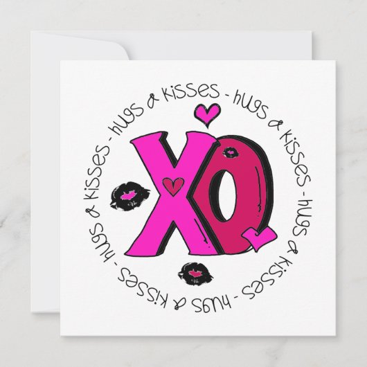 Cartes Pour Fêtes Annuelles Valentine Hugs et baisers (Devant)